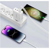 Tech-Protect NC100W-GAN 4-Ports Netværksoplader 100W - 3xUSB-C, USB-A - Hvid