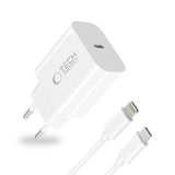 Tech-Protect NC20W vægoplader med Lightning-kabel - hvid