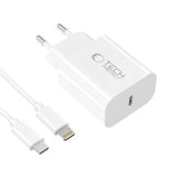 Tech-Protect NC20W vægoplader med Lightning-kabel - hvid