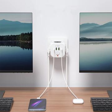 Tech-Protect PCL3X4 multi-port strømadapter - Hvid