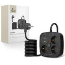 Tech-Protect PCS3X4 Stikdåse - 3 AC-udtag, 2 USB-A- og 2 USB-C-porte, 2m kabel - Sort