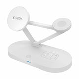 Tech-Protect QI15W-A41 3-i-1 MagSafe trådløs oplader - 15W/3W/2.5W - Hvid
