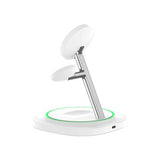 Tech-Protect QI15W-A46 3-i-1 MagSafe trådløs oplader med atmosfærisk baggrundsbelysning - hvid