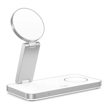 Tech-Protect QI15W-A47 3-i-1 foldbar MagSafe trådløs oplader - hvid