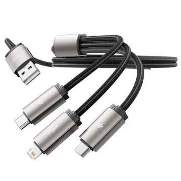 Tech-Protect UltraBoost 3-in-1 Cable - Lightning, USB-C, MicroUSB - 100cm/3.5A - Grå
