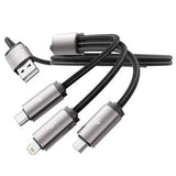 Tech-Protect UltraBoost 3-in-1 Cable - Lightning, USB-C, MicroUSB - 100cm/3.5A - Grå