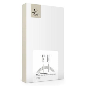 Tech-Protect UltraBoost Classic Type-C-kabel - PD60W/3A, 2m - hvid
