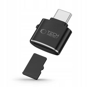 Tech-Protect UltraBoost Type-C Micro SD/TF-kortlæser - Sort