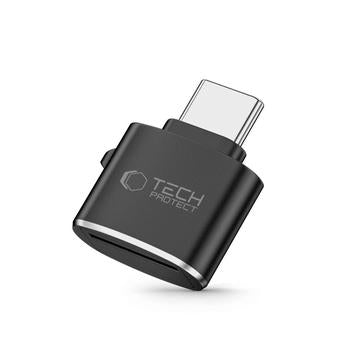 Tech-Protect UltraBoost Type-C Micro SD/TF-kortlæser - Sort
