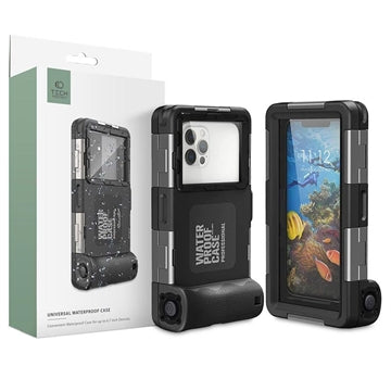 Tech-Protect Universal Dykning Vandtæt Etui - 6.7" - Sort