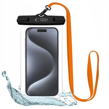 Tech-Protect Universal Vandtæt Taske - 6.9" - Sort / Orange