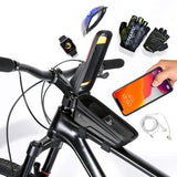 Tech-Protect V2 Universal Cykeltaske med Mobilholder - M - Sort