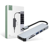 Tech-Protect V4 6-i-1 USB-C hub-adapter - grå