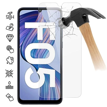 Samsung Galaxy F05 Skærmbeskyttelse Hærdet Glas - Case Friendly - Gennemsigtig