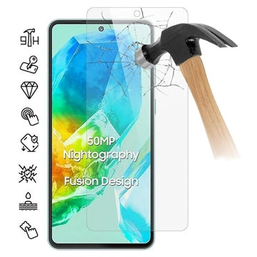 Samsung Galaxy M55s Skærmbeskyttelse Hærdet Glas - Case Friendly - Gennemsigtig