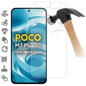 Xiaomi Poco M7 Plus Skærmbeskyttelse Hærdet Glas - 9H - Case Friendly - Gennemsigtig