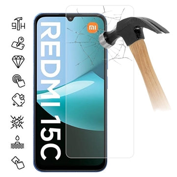 Xiaomi Redmi 15C Skærmbeskyttelse Hærdet Glas - 9H - Case Friendly - Gennemsigtig
