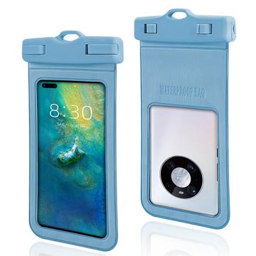 Tekstureret IPX8 vandtæt etui m. rem - 7" - Lyseblå