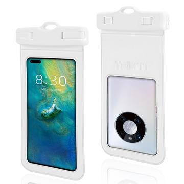Tekstureret IPX8 vandtæt etui m. rem - 7" - Hvid