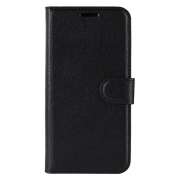 iPhone XS Max Tekstureret Flip Cover med Kortholder - Sort
