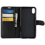 iPhone XS Max Tekstureret Flip Cover med Kortholder - Sort