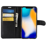 iPhone XS Max Tekstureret Flip Cover med Kortholder - Sort