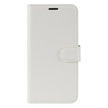iPhone XS Max Tekstureret Flip Cover med Kortholder - Hvid