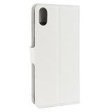 iPhone XS Max Tekstureret Flip Cover med Kortholder - Hvid