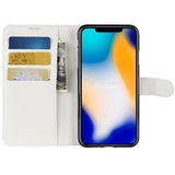 iPhone XS Max Tekstureret Flip Cover med Kortholder - Hvid