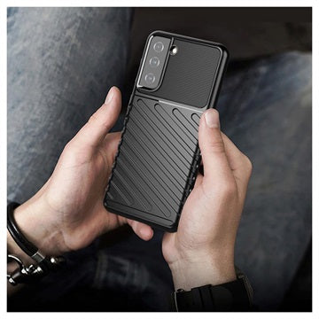 Thunder Series Samsung Galaxy S21 5G TPU Cover - Sort