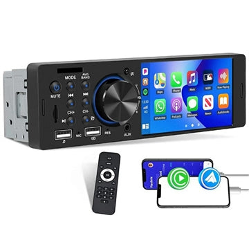 Bluetooth-bilstereo med berøringsskærm og CarPlay/Android Auto - SD, AUX, USB