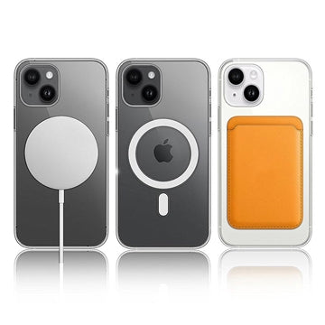 iPhone 15 Hybrid Cover - MagSafe Kompatibel - Gennemsigtig
