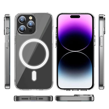 iPhone 15 Pro Max Hybrid Cover - MagSafe Kompatibel - Gennemsigtig