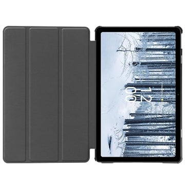 Tri-Fold Series Nokia T21 Smart Folio Cover - Sort