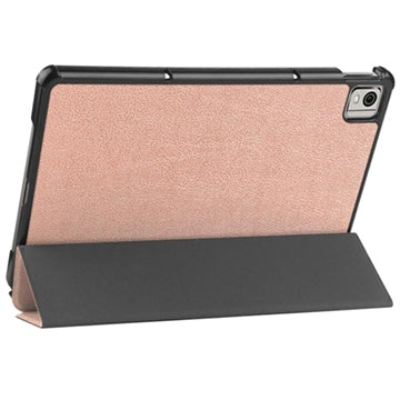 Tri-Fold Series Nokia T21 Smart Folio Cover - Rødguld