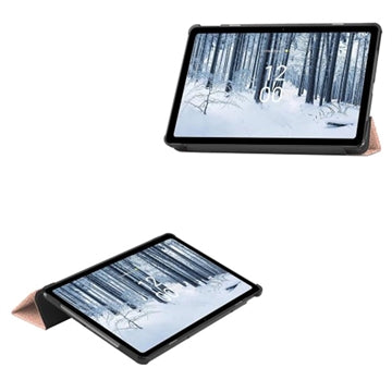 Tri-Fold Series Nokia T21 Smart Folio Cover - Rødguld