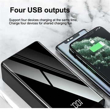 Triple USB Hurtig Powerbank 50000mAh - PD 18W - Sort