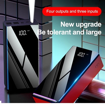 Triple USB Hurtig Powerbank 50000mAh - PD 18W - Sort