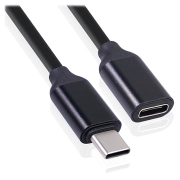 USB 3.1 Type-C Han/Hun Forlængerkabel - 1.5m - Sort