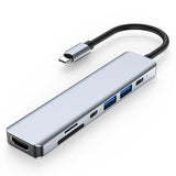 USB-C 7-i-1 hub - HDMI/USB-A/USB-C PD/SD/Micro SD - Grå