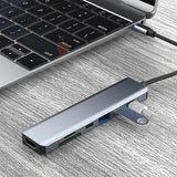 USB-C 7-i-1 hub - HDMI/USB-A/USB-C PD/SD/Micro SD - Grå