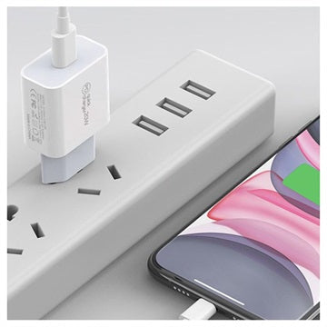PD USB-C Oplader - 20W - Hvid