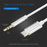 USB Type-C til 3.5mm lydkabel - 1m - Sølv