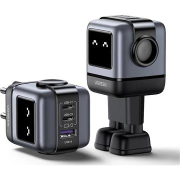 Ugreen Nexode RG 65W GaN hurtig vægoplader med 2xUSB-C, USB-A