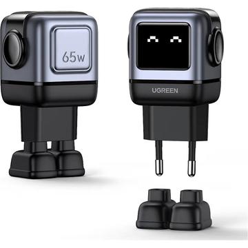 Ugreen Nexode RG 65W GaN hurtig vægoplader med 2xUSB-C, USB-A