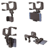 Universal 360 Roterende Bakspejl Holder til Smartphones - Sort