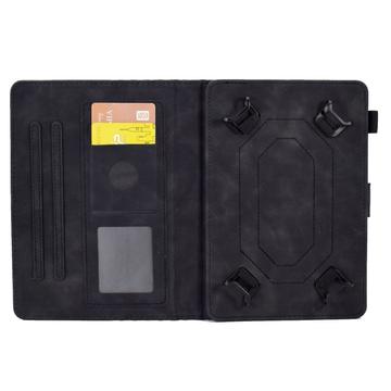 Universal 3D Pattern Smart Tablet Folio Etui - 10" - Sort