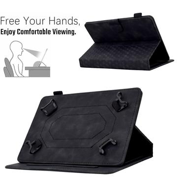 Universal 3D Pattern Smart Tablet Folio Etui - 10" - Sort