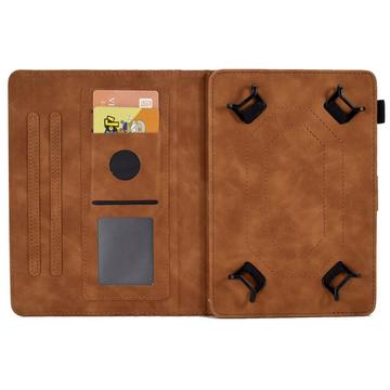 Universal 3D Pattern Smart Tablet Folio Etui - 10" - Brun