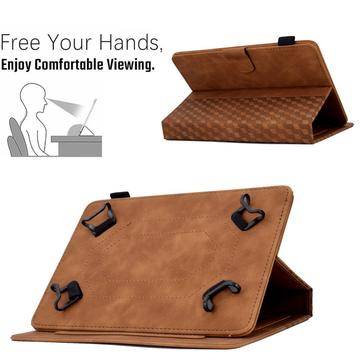 Universal 3D Pattern Smart Tablet Folio Etui - 10" - Brun